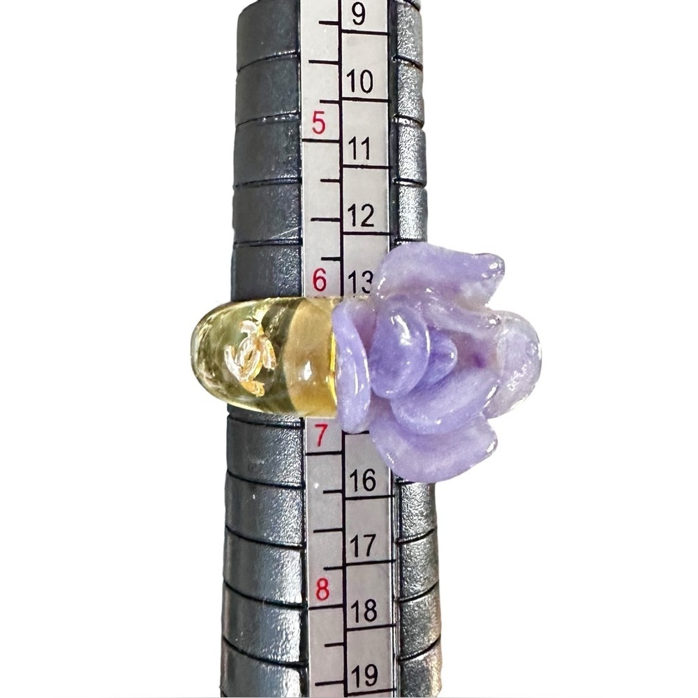 Chanel Purple Camellia Flower Ring 6.5 - Picture 15 of 15